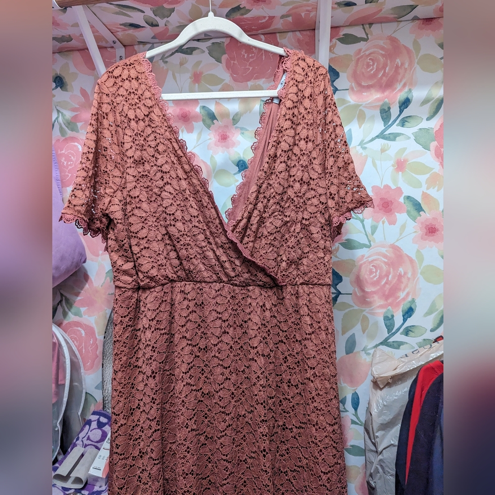 BALTICborn Venice Lace Mauve Maxi Dress 3x